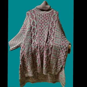 M Missoni Chunky Merino Wool Zigzag sweater poncho